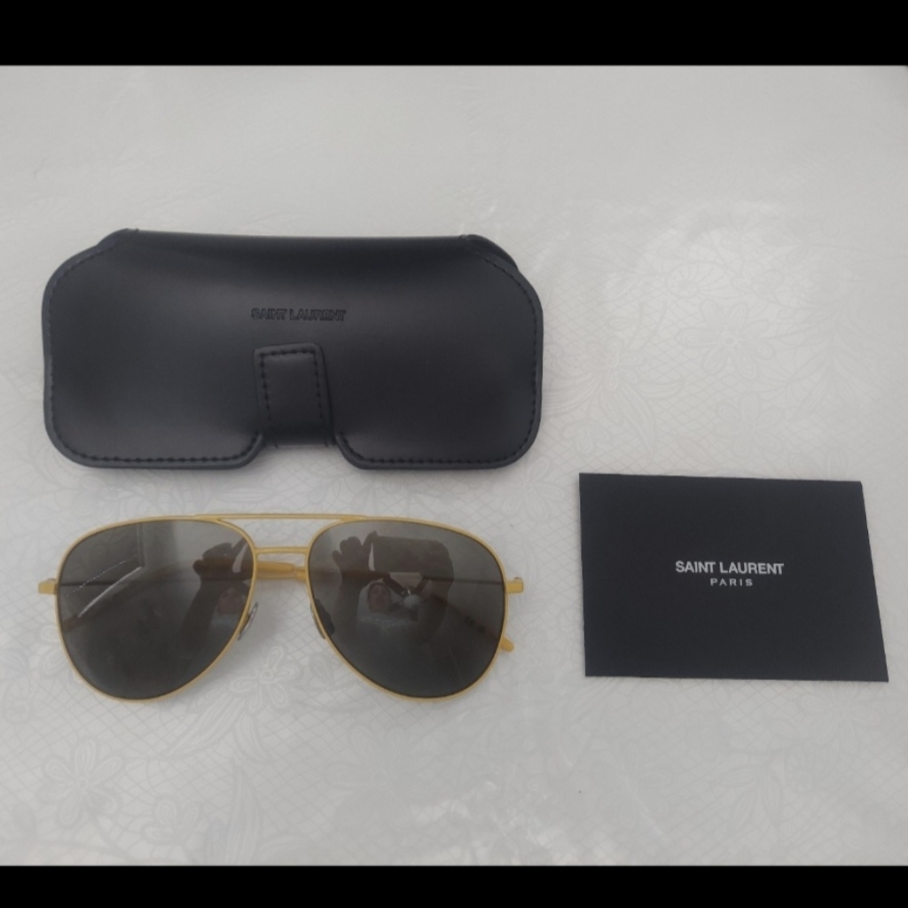 Saint Laurent Yellow Aviator Sunglasses